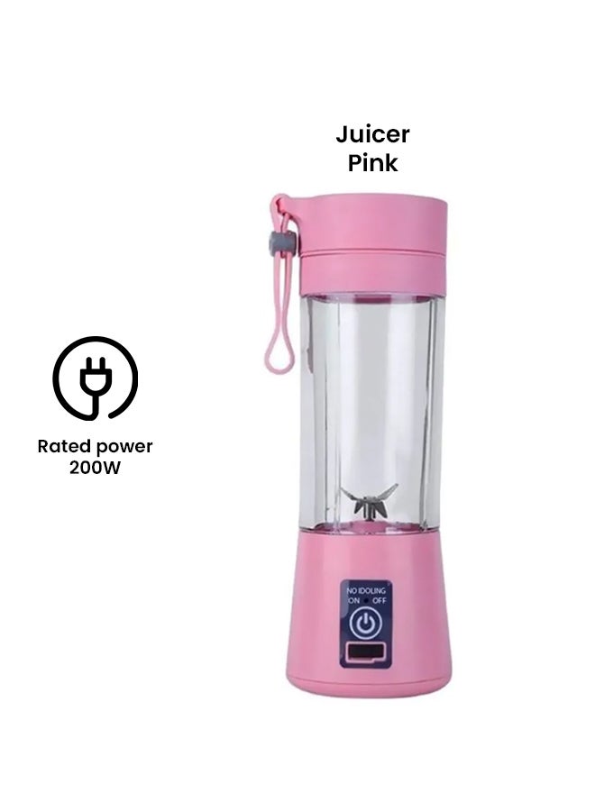 Everrich Portable and Rechargeable Battery Juice Blender 200.0 W HTC-122B Pink - Image 2