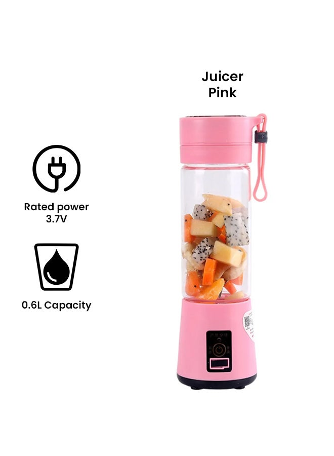 Mini Portable High-power USB Charging Juice Cup Blender 0.6 L PO12377 Pink - Image 2