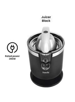 Saachi Citrus Juicer With Stainless Steel Filter 200.0 W NL-CJ-4072-BK Black  - Image 2