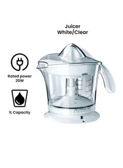 BRAUN Multiquick 3 Citrus Juicer 20.0 W MPZ9 White/Clear  - Image 2