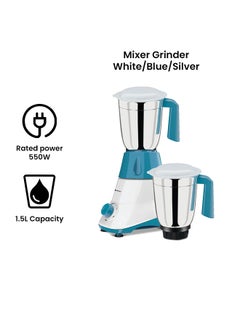 Bajaj Mixer Grinder With 2 Jars 1.5 L 550.0 W BJ-Z9021E White/Blue/Silver  - Image 2