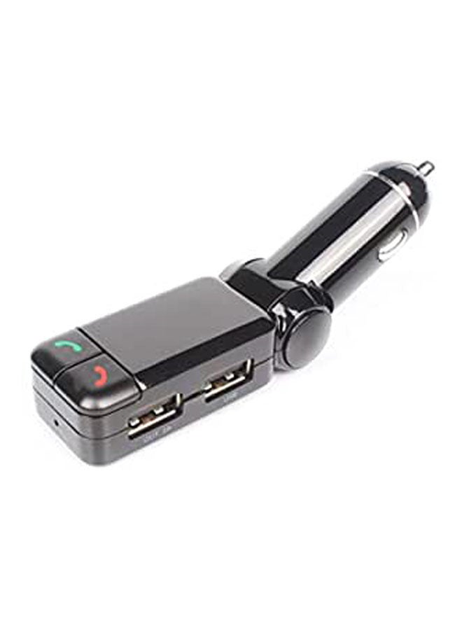 Wireless tooth Music Hands-free Calling FM Transmitter USB SD Car Charger Black