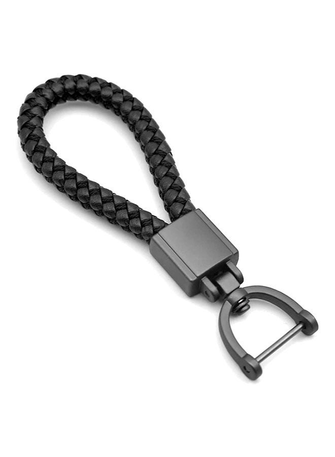 Kastwave Metal Car Keychain, Universal  Leather, Metal Keyring Woven Strap Braided Rope Key Chain For Men And Women - Matte  Color, With 360 Degree Rotatable D-Ring With Removal Tool