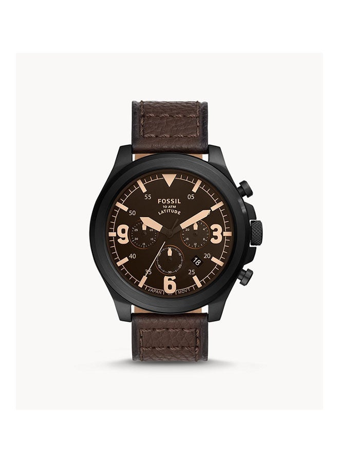 FOSSIL - Men's Leather Chronograph Watch FS5751 - Image 1