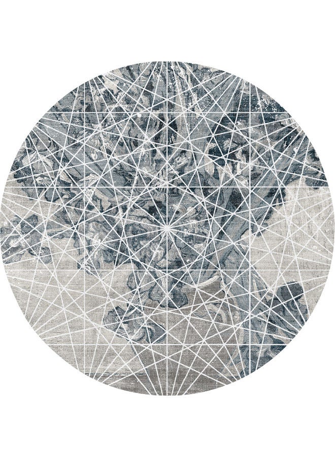 جو توي بساط دائري مزخرف مانع للانزلاق رمادي 120 x 120سم - Image 3