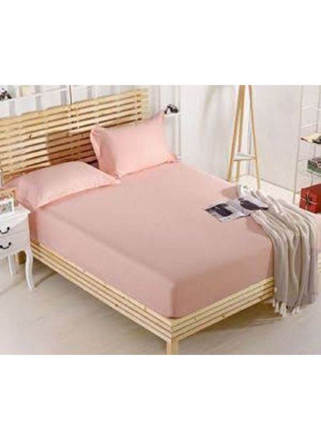 Protective Cotton Bed Sheet Set  3 Pcs Cotton Pink 160x200cm