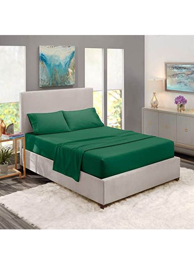 Protective Cotton Bed Sheet Set 4 Pcs Cotton Olive 120x200cm