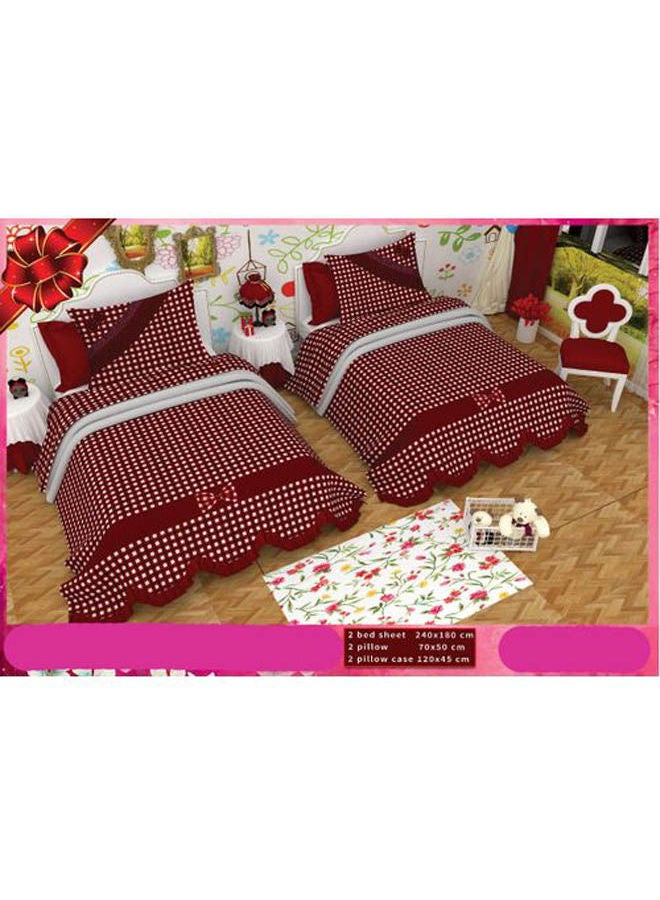 Cotton Bed Sheet Set 6 Pcs Cotton Multicolour 240x180cm