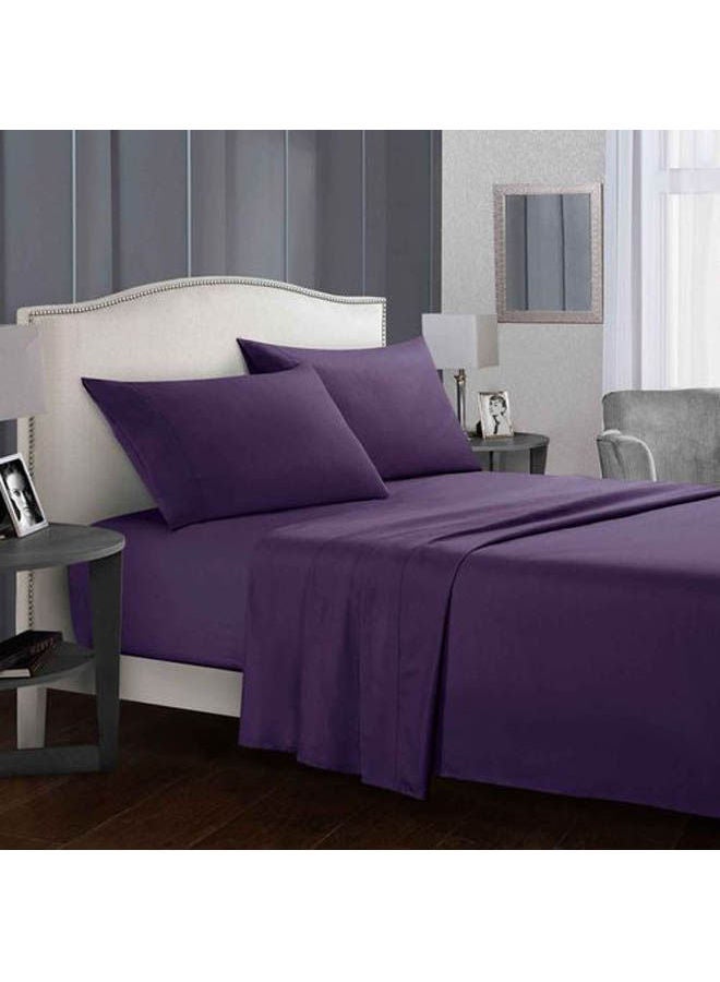 Cotton Bed Sheet Set 5 Pcs Cotton Purple 240x235cm