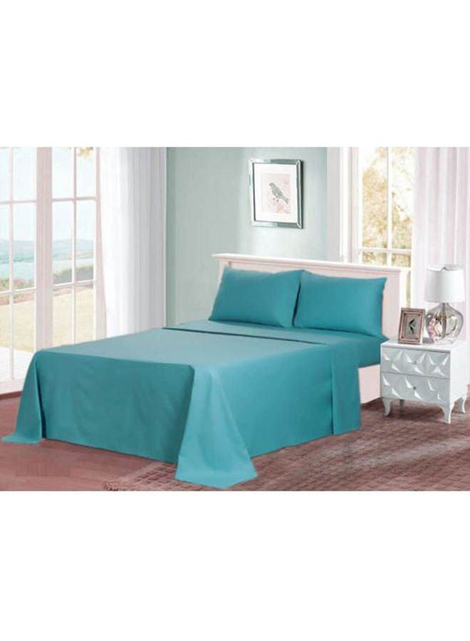 Cotton Bed Sheet Set 5 Pcs Cotton Blue 240x235cm