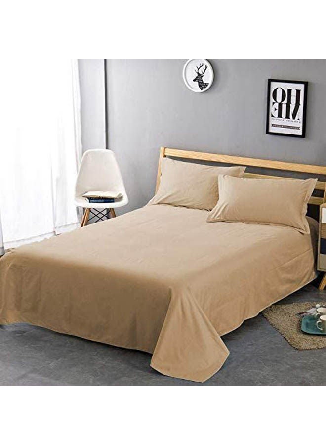 Cotton Bed Sheet Set 5 Pcs Cotton Brown 240x235cm