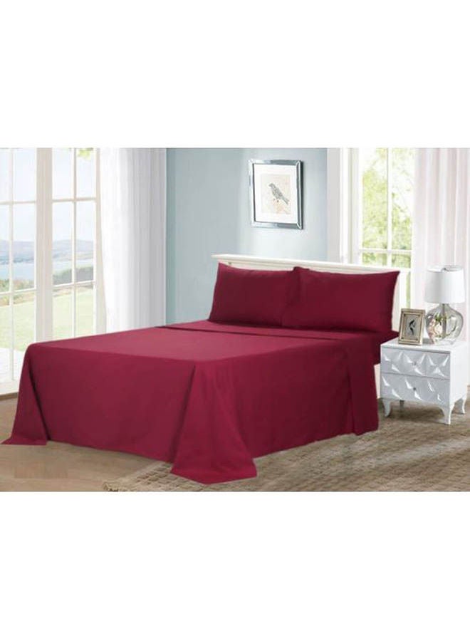 Cotton Bed Sheet Set 5 Pcs Cotton Red 240x235cm
