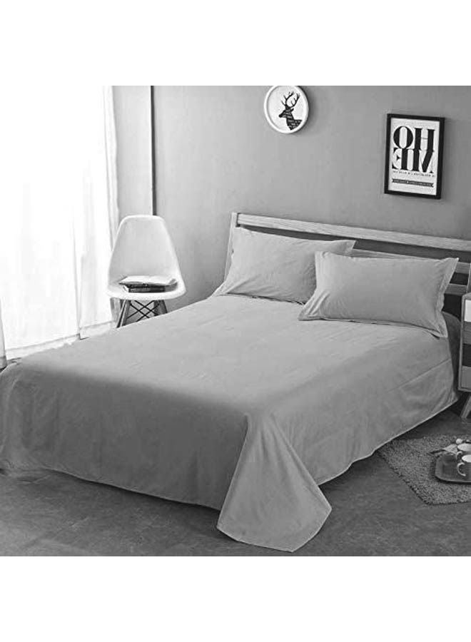 Cotton Bed Sheet Set 5 Pcs Cotton Grey 240x235cm