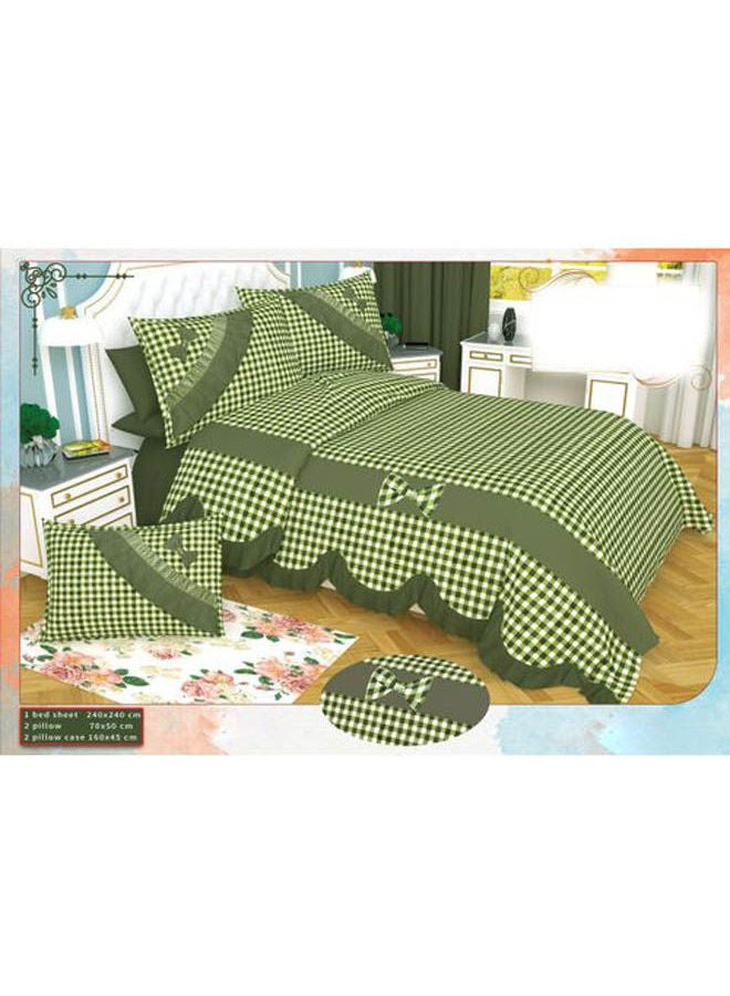 Cotton Bed Sheet Set 5 Pcs Cotton Multicolour 240x240cm