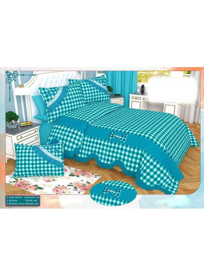 Cotton Bed Sheet Set 5 Pcs Cotton Multicolour 240x240cm