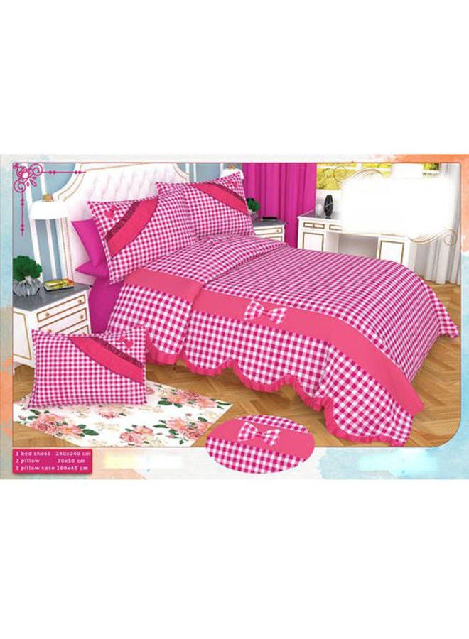 Cotton Bed Sheet Set 5 Pcs Cotton Multicolour 240x240cm