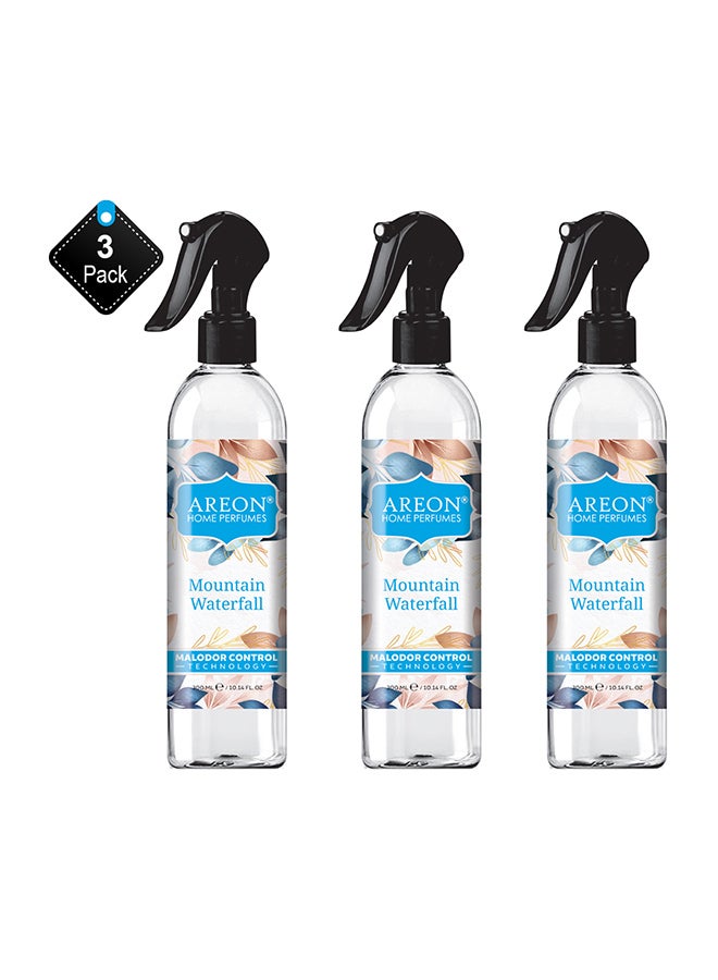 Pack Of 3 Home Malodor Control Spray Mountain Waterfall Clear 300ml