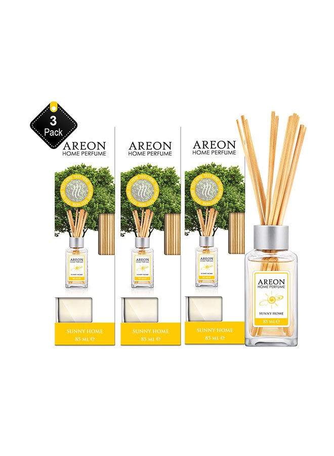 Areon Pack Of 3 Reed Diffuser Sunny Home Yellow 85ml