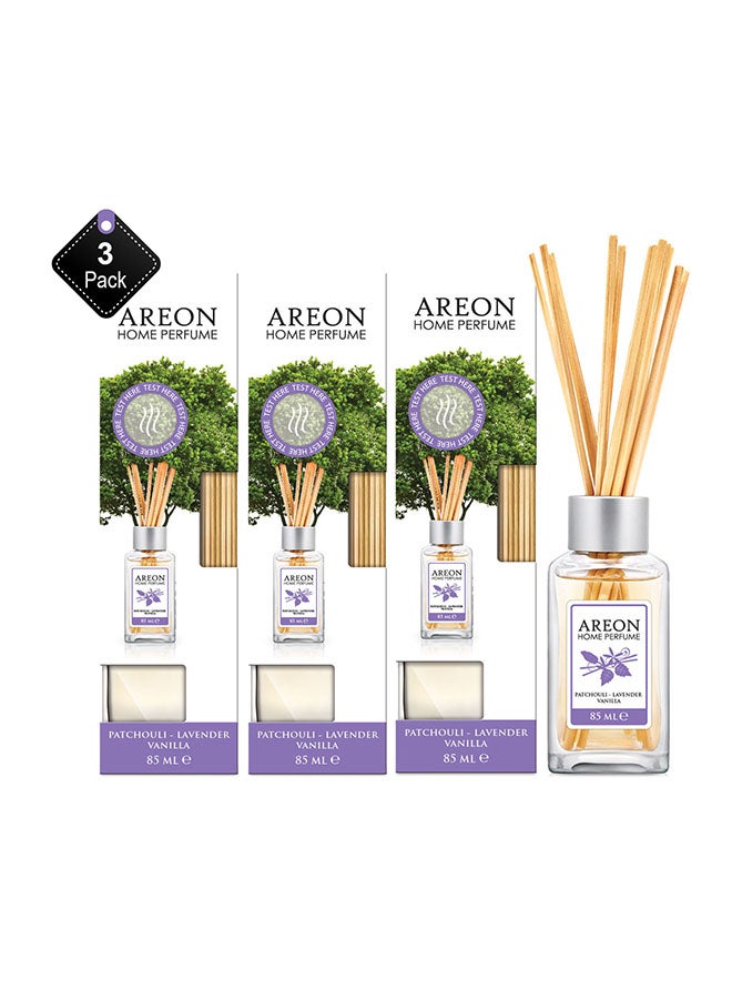 أريون Pack Of 3 Home Perfumes Patchouli Lavender Vanilla Yellow 85ml 