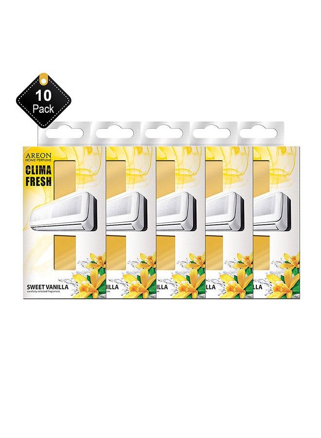 Pack Of 10 Clima Air Conditioners Fresheners Sweet Vanilla Clear 14x8cm - v1645950369/N52602636A_1