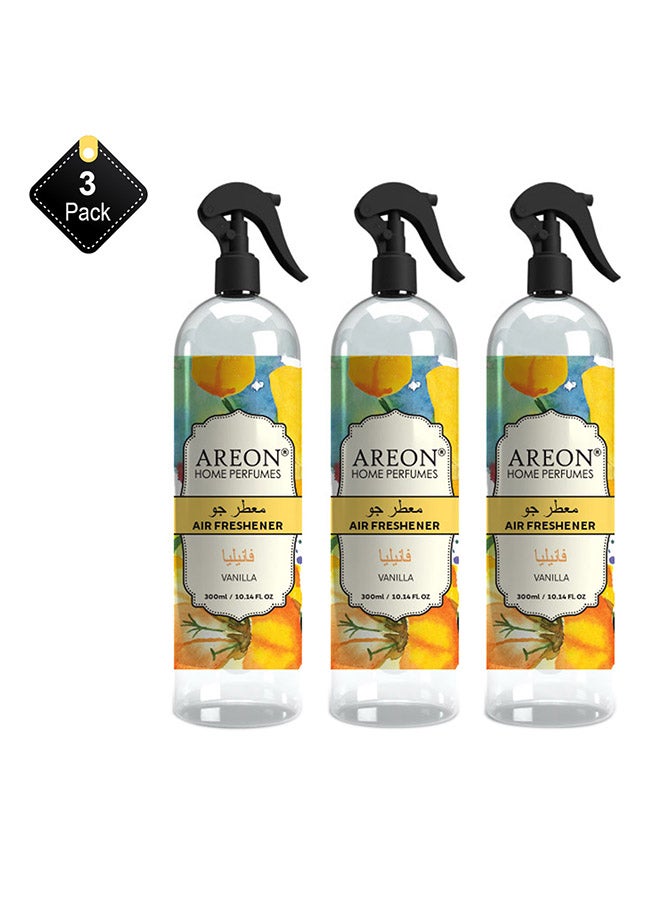 عبوة مكونة من 3 عبوات من بخاخ الغرفة بالفانيليا شفاف 300 مل شفاف 300ملليلتر