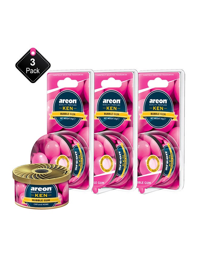 Pack Of 3 Air Freshener Can Bubble Gum Multicolour 45grams