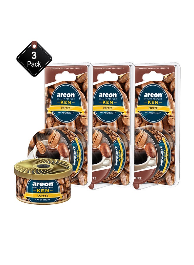 عبوة من 3 علب معطر هواء بنكهة القهوة