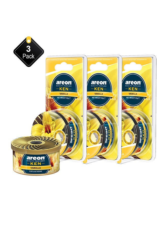 Pack Of 3 Air Freshener Can  Vanilla Multicolour 45grams