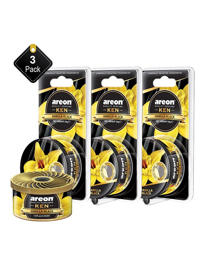 أريون Pack Of 3 Air Freshener Can Vanilla Black 45grams 