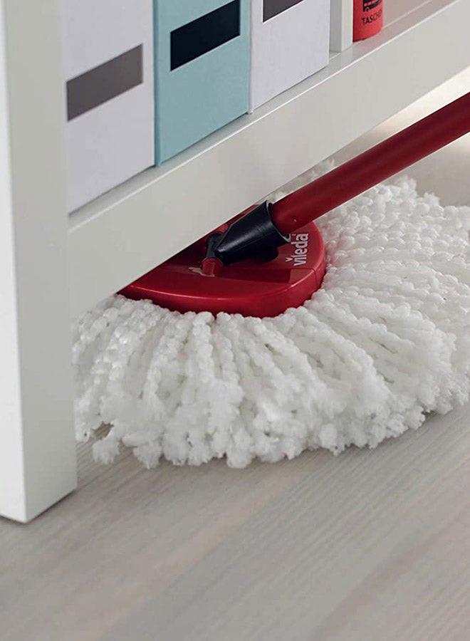Vileda - Easy Wring, Clean Spin Mop And Bucket Set With Foot Pedal, Telescopic Handle, Floor Mop With Spinning Wringer, 2-in-1 Microfibre Mop Head Assorted Black/Red/White 18.9x11.8x11.4inch - Image 1
