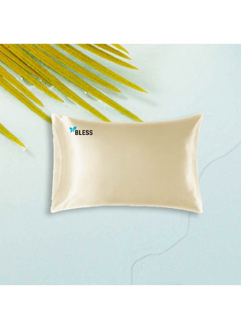 غطاء وسادة من الساتان ستان بيج