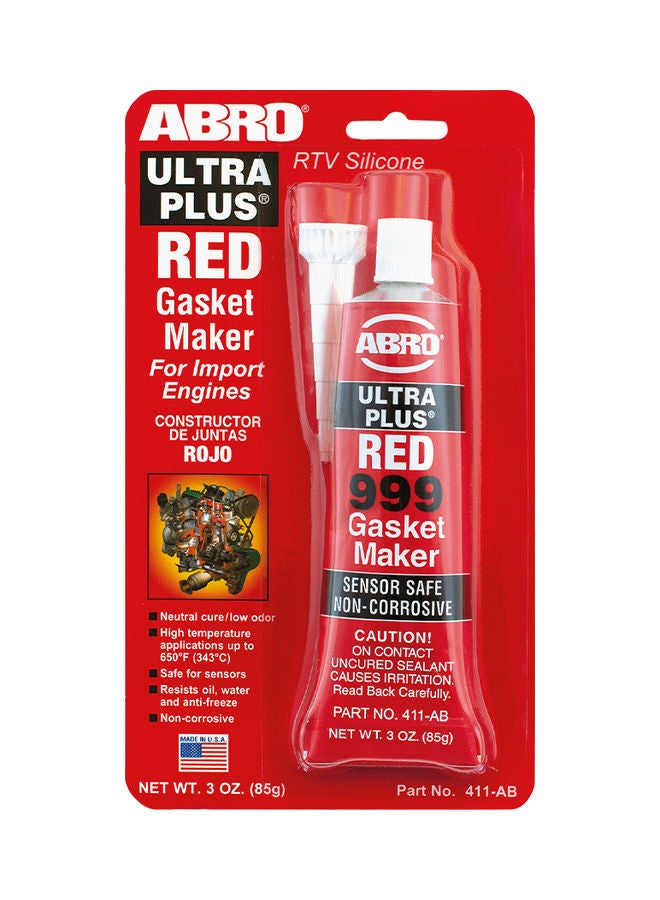 Abro Ultra Plus Red RTV Silicone Gasket Maker 85g 