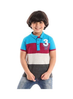 Casual Printed Polo Neck  T_Shirt Multicolour