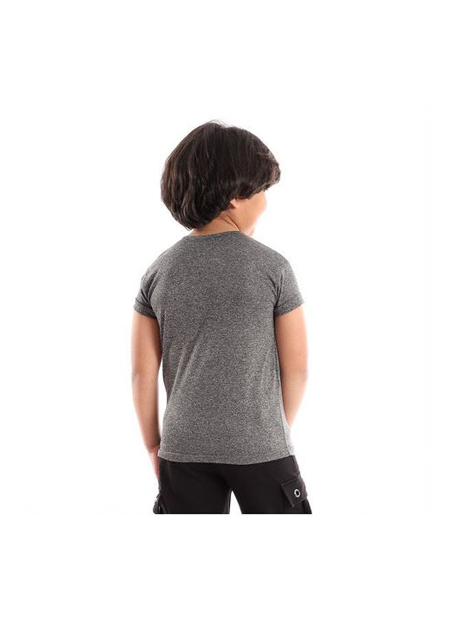 Caesar Casual  Round Neck  T_Shirt Grey  - Image 4