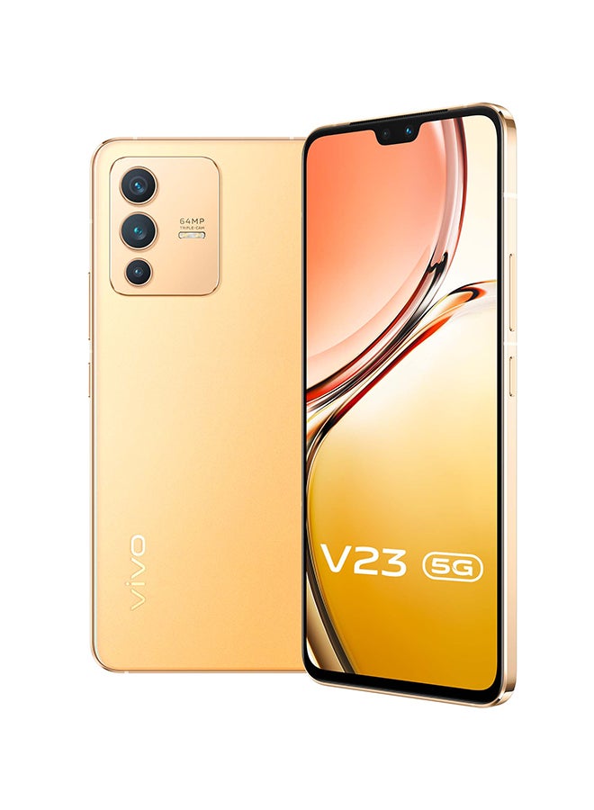 vivo - V23 5G Dual SIM Sunshine Gold 12GB RAM 256GB With Ring Light and Gift Box - MiddleEast Version - Image 1