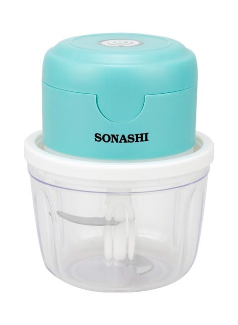 Rechargeable Mini Chopper - Bowl Capacity of 350ML | Portable Food Cutter Mincer for Dicing, Ginger, Chilli, Fruits, Onions, Vegetable |  Stainless Steel Blades with Detachable Design for Easy Cleaning 350 ml 30 W SMC-15 Aqua
