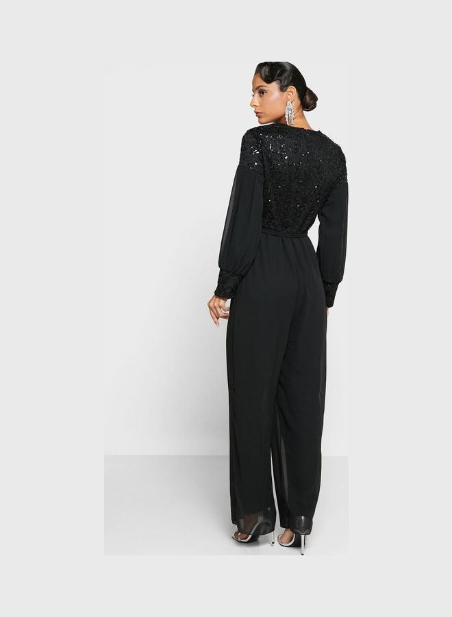 Shimmer Detail Jumpsuit Black - v1646040079/N52760754V_2