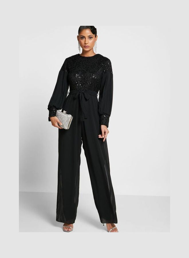 Shimmer Detail Jumpsuit Black - v1646040079/N52760754V_4