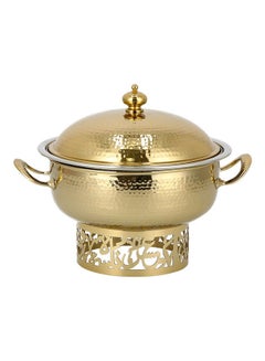 La Mesa Food Warmer With Caligraphy Stand Gold 23x25x25cm 