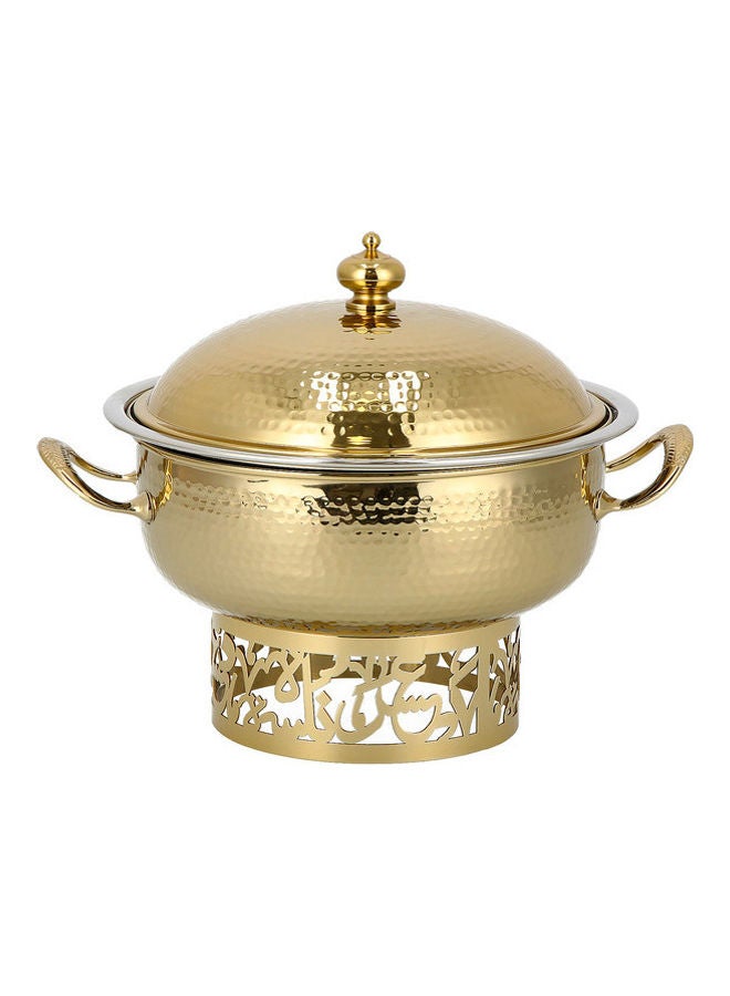 La Mesa Food Warmer With Caligraphy Stand Gold 23x25x25cm 