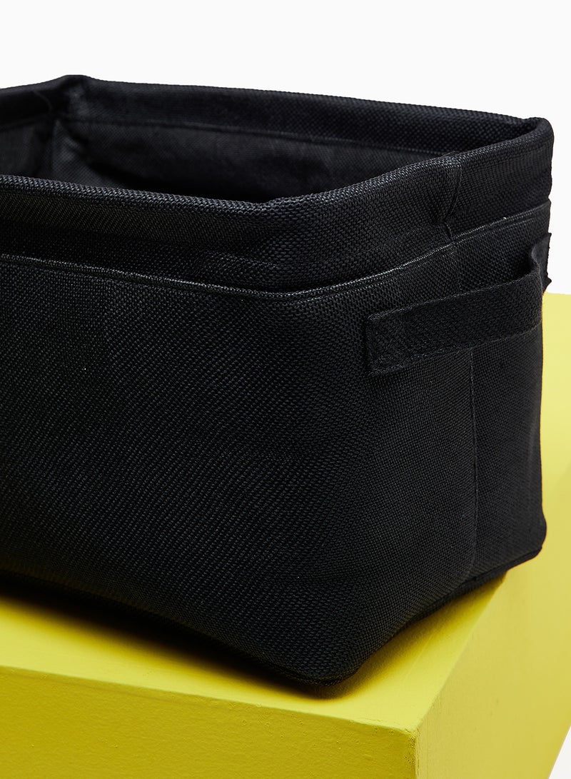 Amal - 3 Pack Linen Storage Organiser With Side Handles Easy To Collapse From The Top, Handy For Closet And Dresser Organisation Black 30X20 X20cm - Image 1