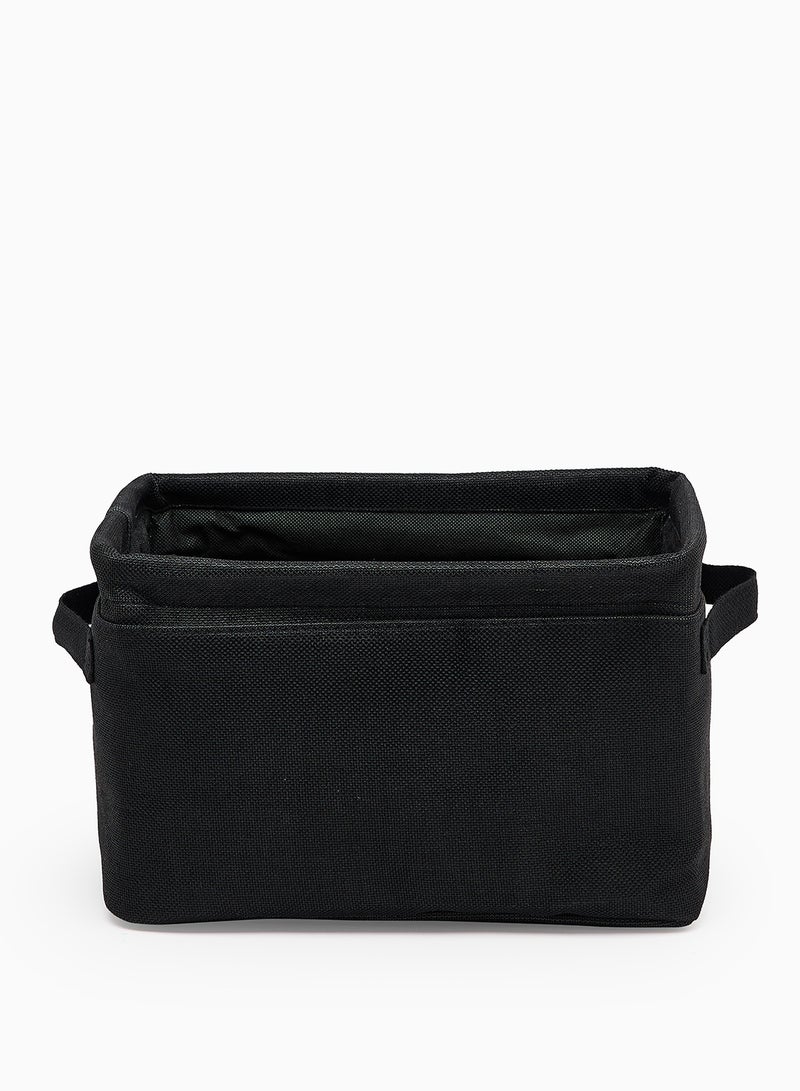 Amal - 3 Pack Linen Storage Organiser With Side Handles Easy To Collapse From The Top, Handy For Closet And Dresser Organisation Black 30X20 X20cm - Image 1