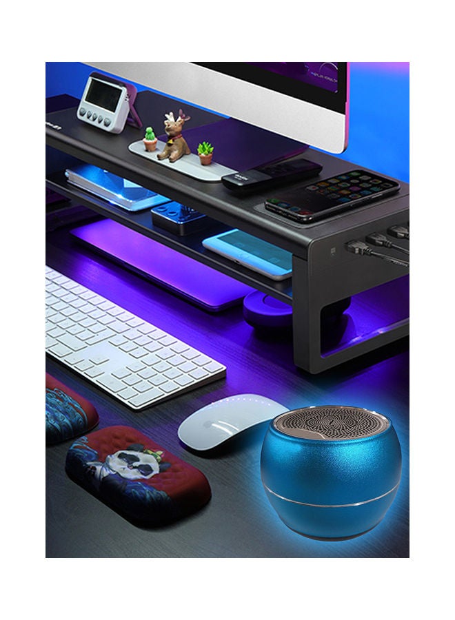 Flash Hawk Mini Portable Bluetooth Speaker Small Steel Cannon Subwoofer Heavy Bass BT5.0 Blue  - Image 4