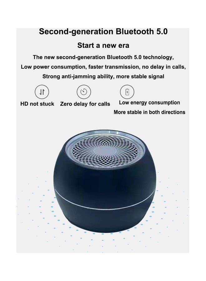 Flash Hawk Mini Portable Bluetooth Speaker Small Steel Cannon Subwoofer Heavy Bass BT5.0 Black  - Image 4