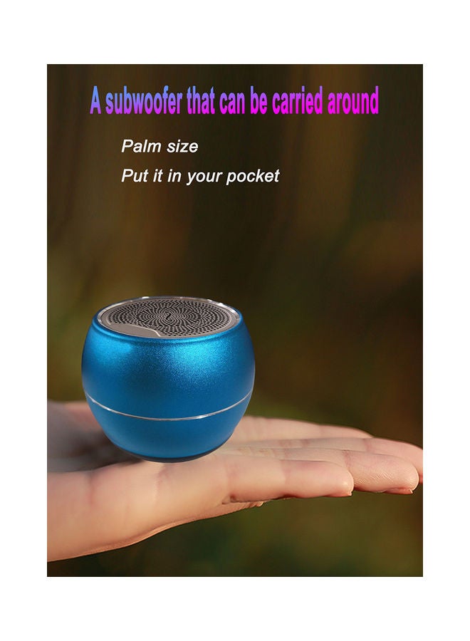 Flash Hawk Mini Portable Bluetooth Speaker Small Steel Cannon Subwoofer Heavy Bass BT5.0 Blue  - Image 3