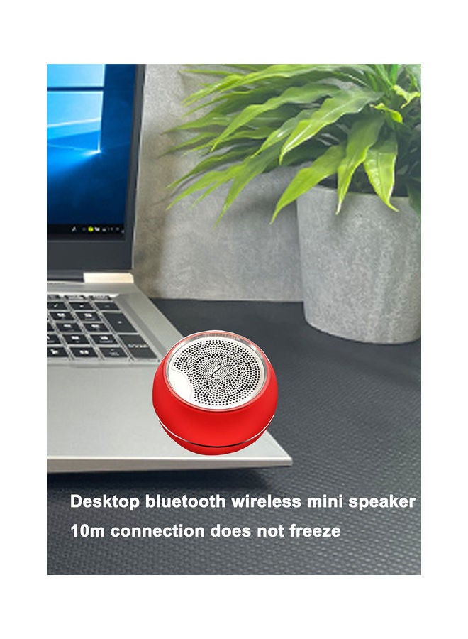Flash Hawk Mini Portable Bluetooth Speaker Small Steel Cannon Subwoofer Heavy Bass Bt5.0 Red  - Image 2