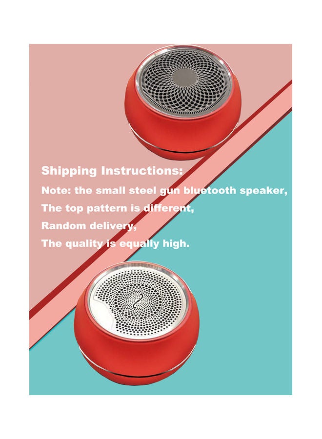 Flash Hawk Mini Portable Bluetooth Speaker Small Steel Cannon Subwoofer Heavy Bass Bt5.0 Red  - Image 3