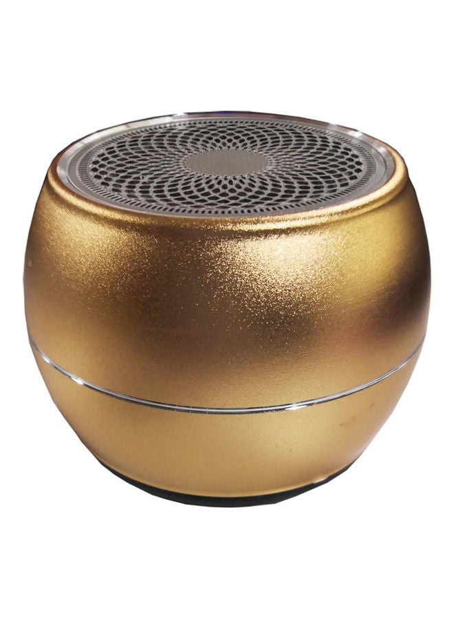 Flash Hawk Mini Portable Bluetooth Speaker Small Steel Cannon Subwoofer Heavy Bass BT5.0 Gold  - Image 1
