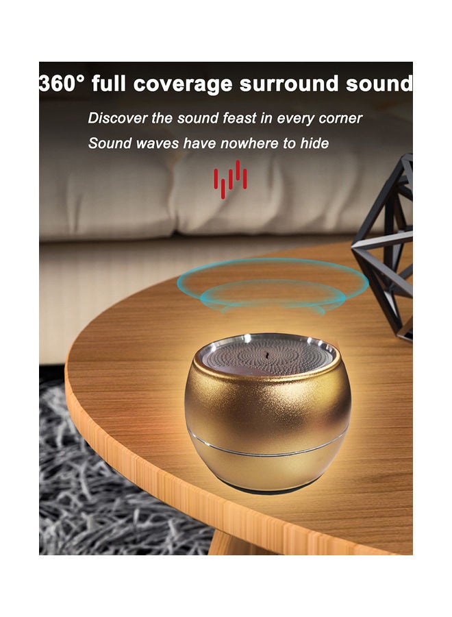Flash Hawk Mini Portable Bluetooth Speaker Small Steel Cannon Subwoofer Heavy Bass BT5.0 Gold  - Image 2