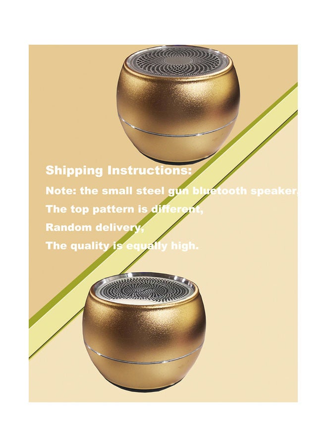 Flash Hawk Mini Portable Bluetooth Speaker Small Steel Cannon Subwoofer Heavy Bass BT5.0 Gold  - Image 3